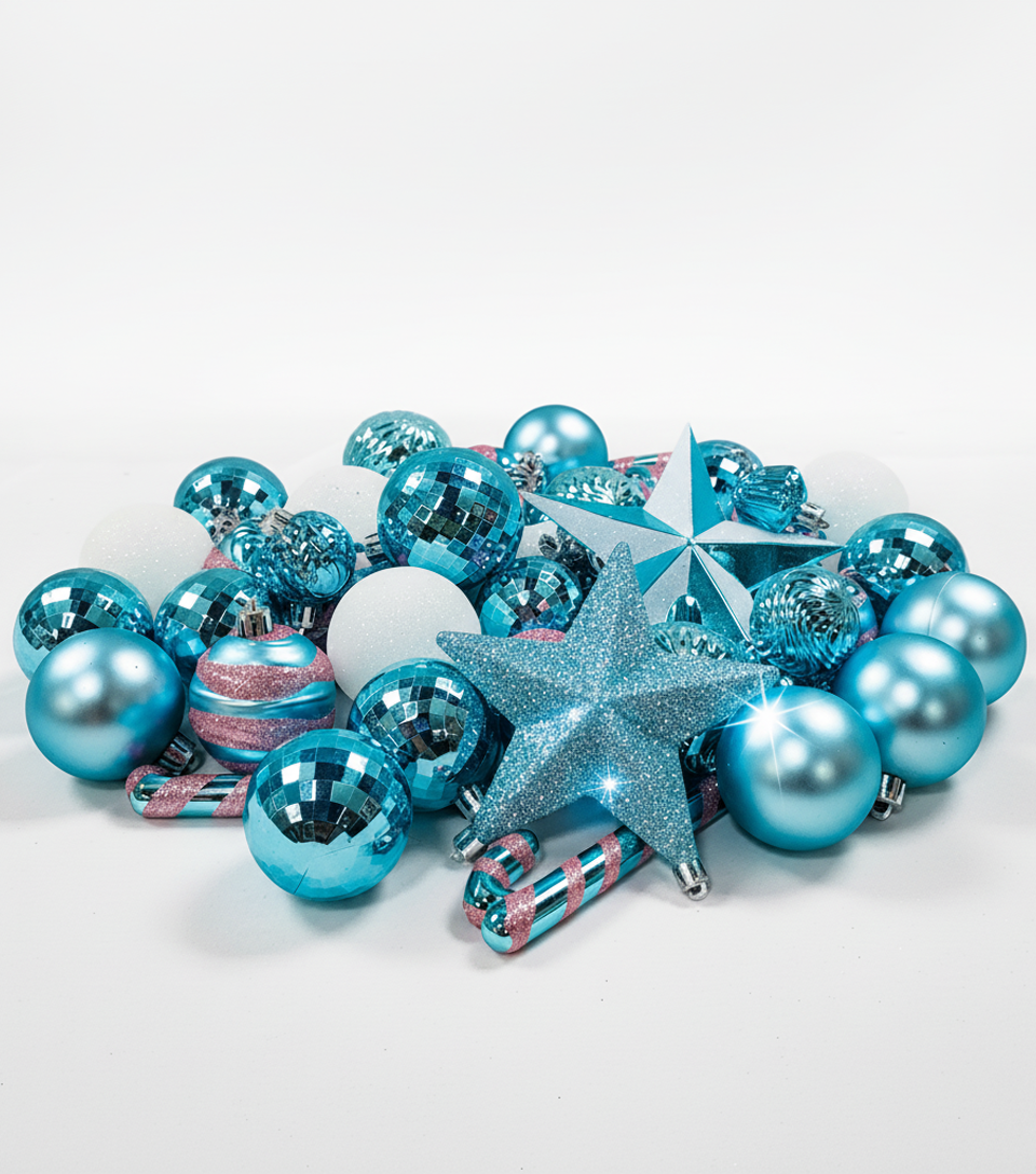 Azure Frost Ornaments